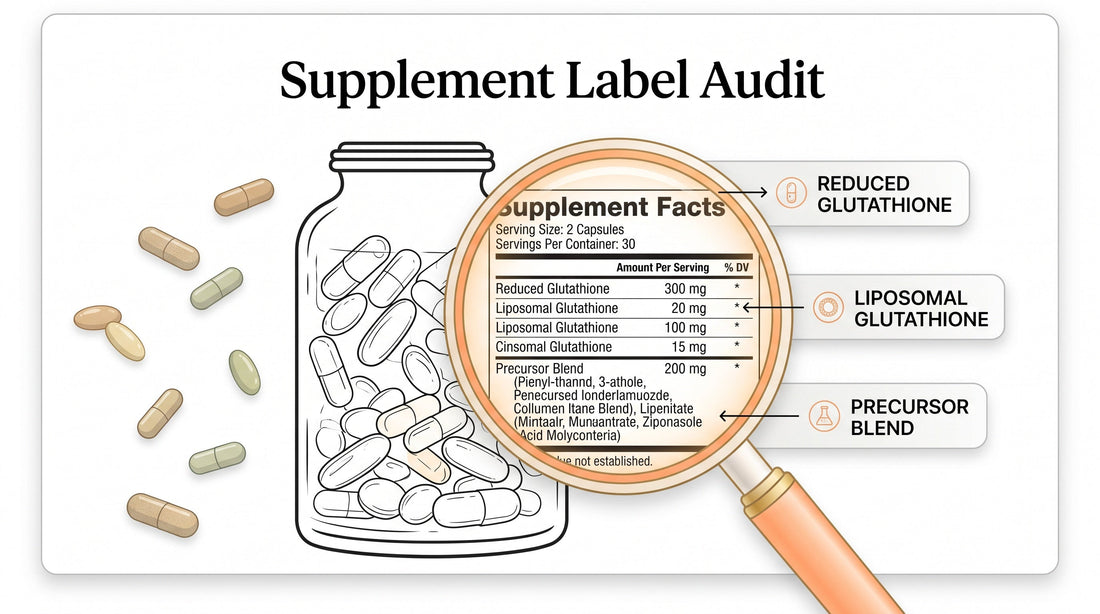 Dual-Form Glutathione Label Audit: Reduced, Liposomal and Precursor Blend Explained