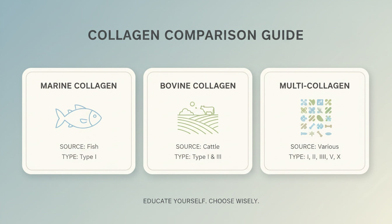 Marine Collagen vs Bovine Collagen vs Multi-Collagen: What Is the Difference?