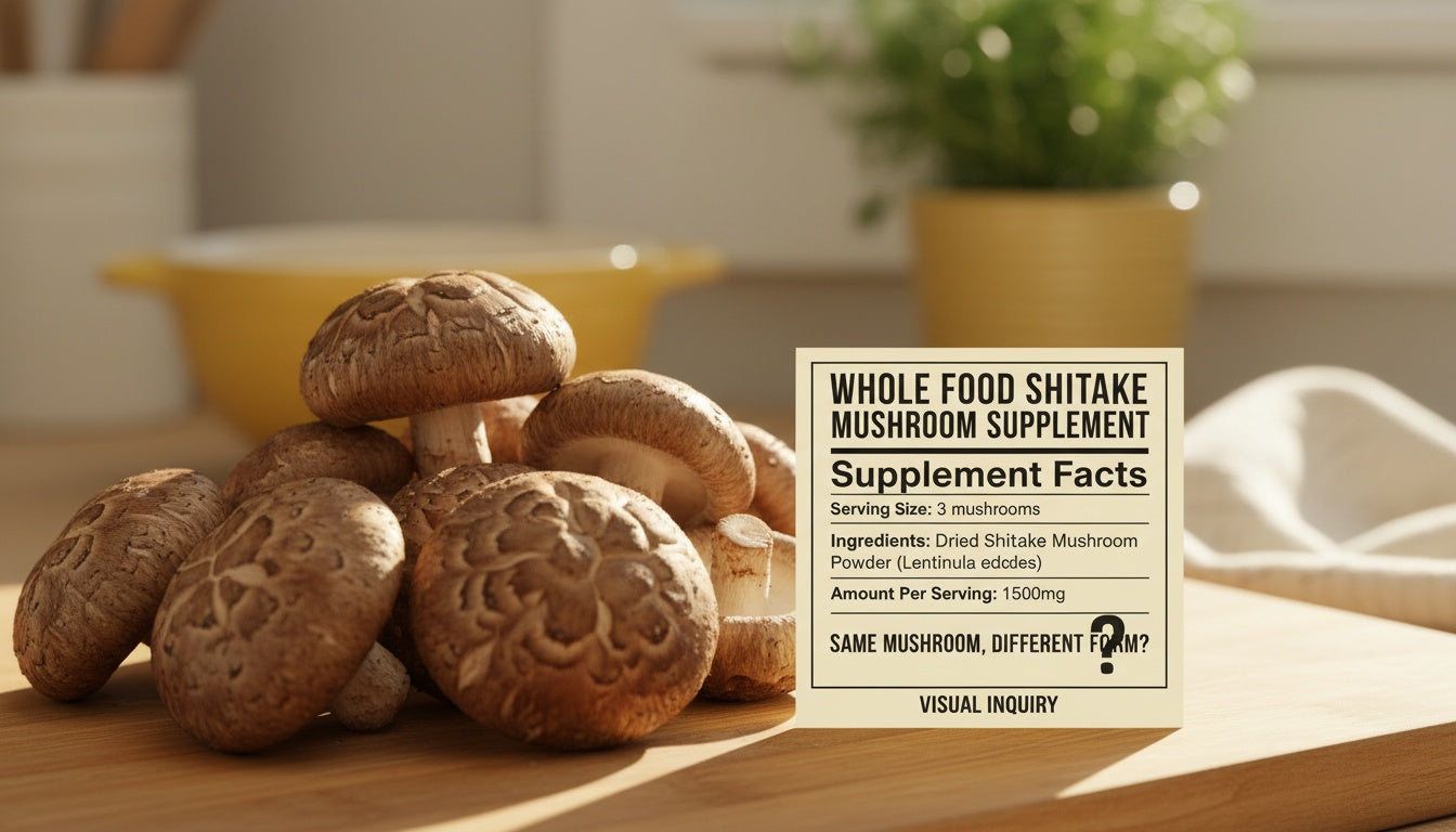 Shiitake on a Supplement Label: Same Mushroom as Your Grocery Store?