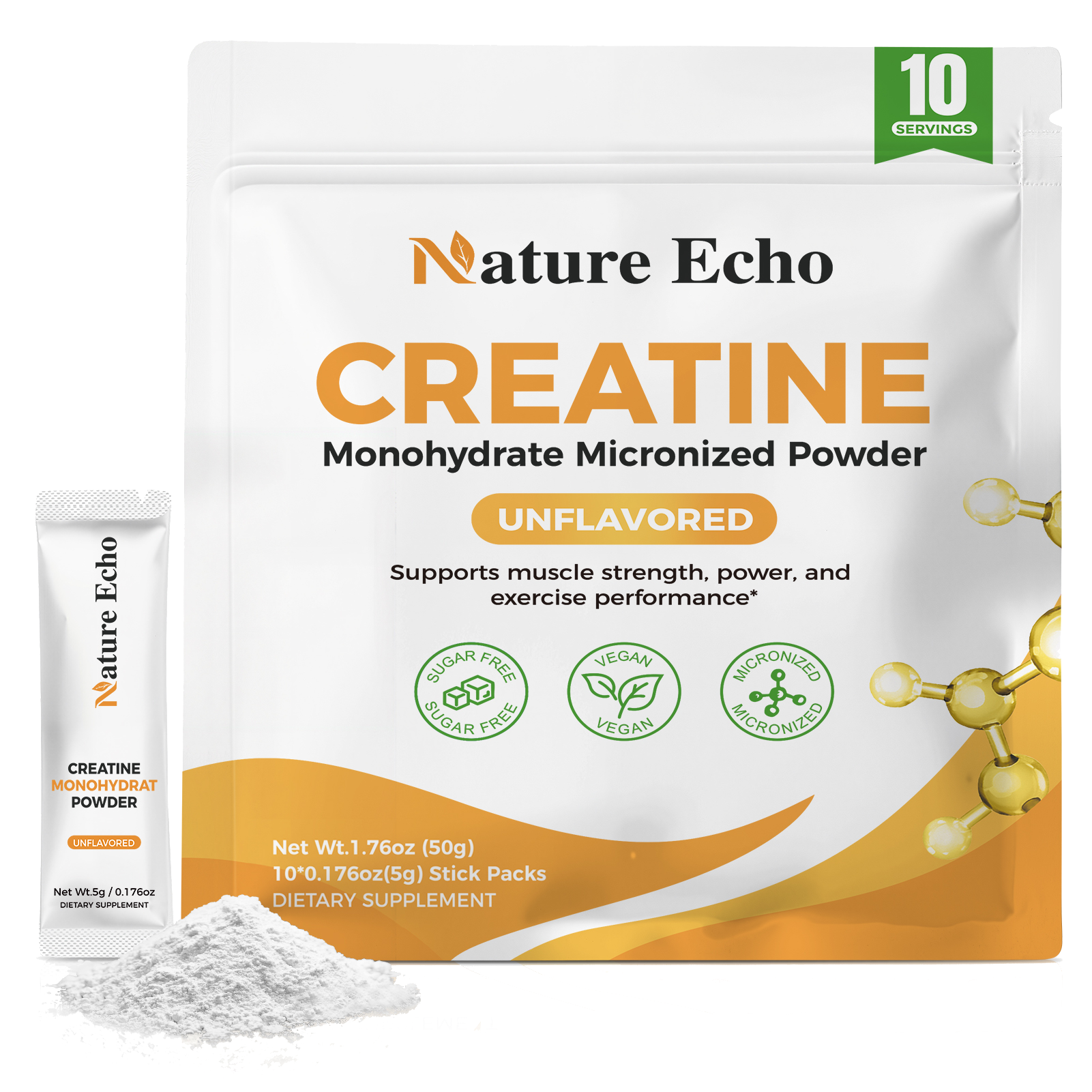 Creatine Monohydrate Single-Serve Travel Packs