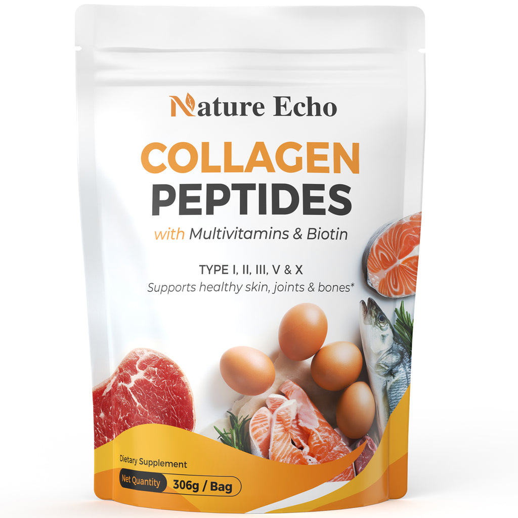 Collagen & Multivitamins Powder — Types I–V with Hyaluronic Acid & Biotin
