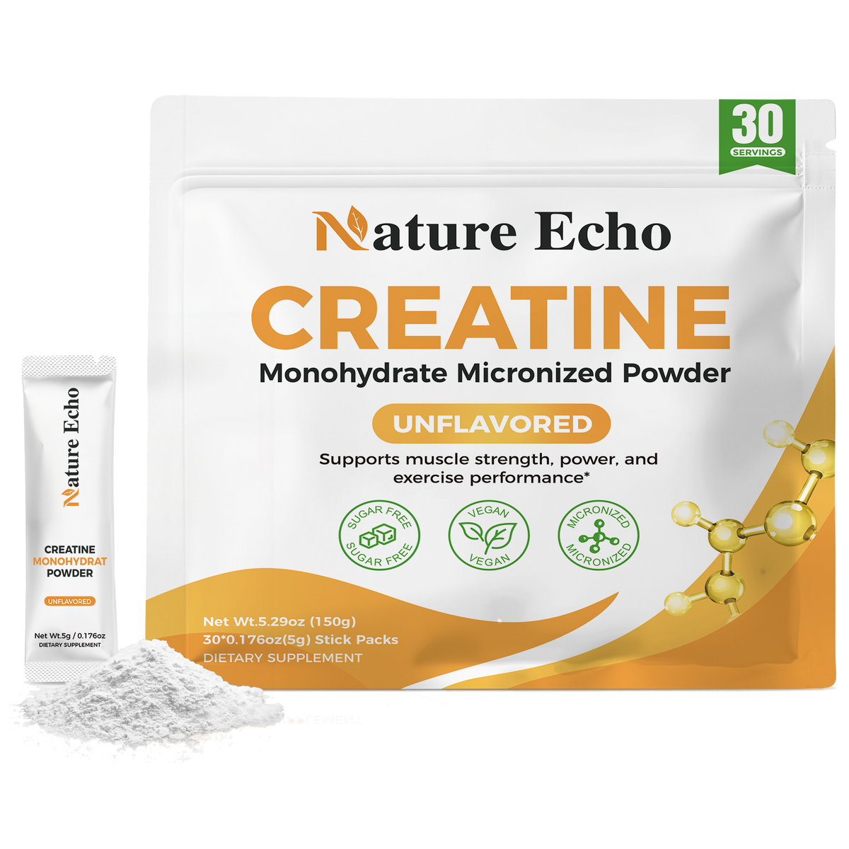 Creatine Monohydrate Single-Serve Travel Packs
