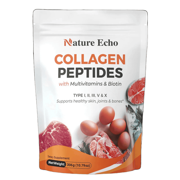 Hydrolyzed Collagen Peptides & Multivitamins Powder with Hyaluronic Acid, Biotin