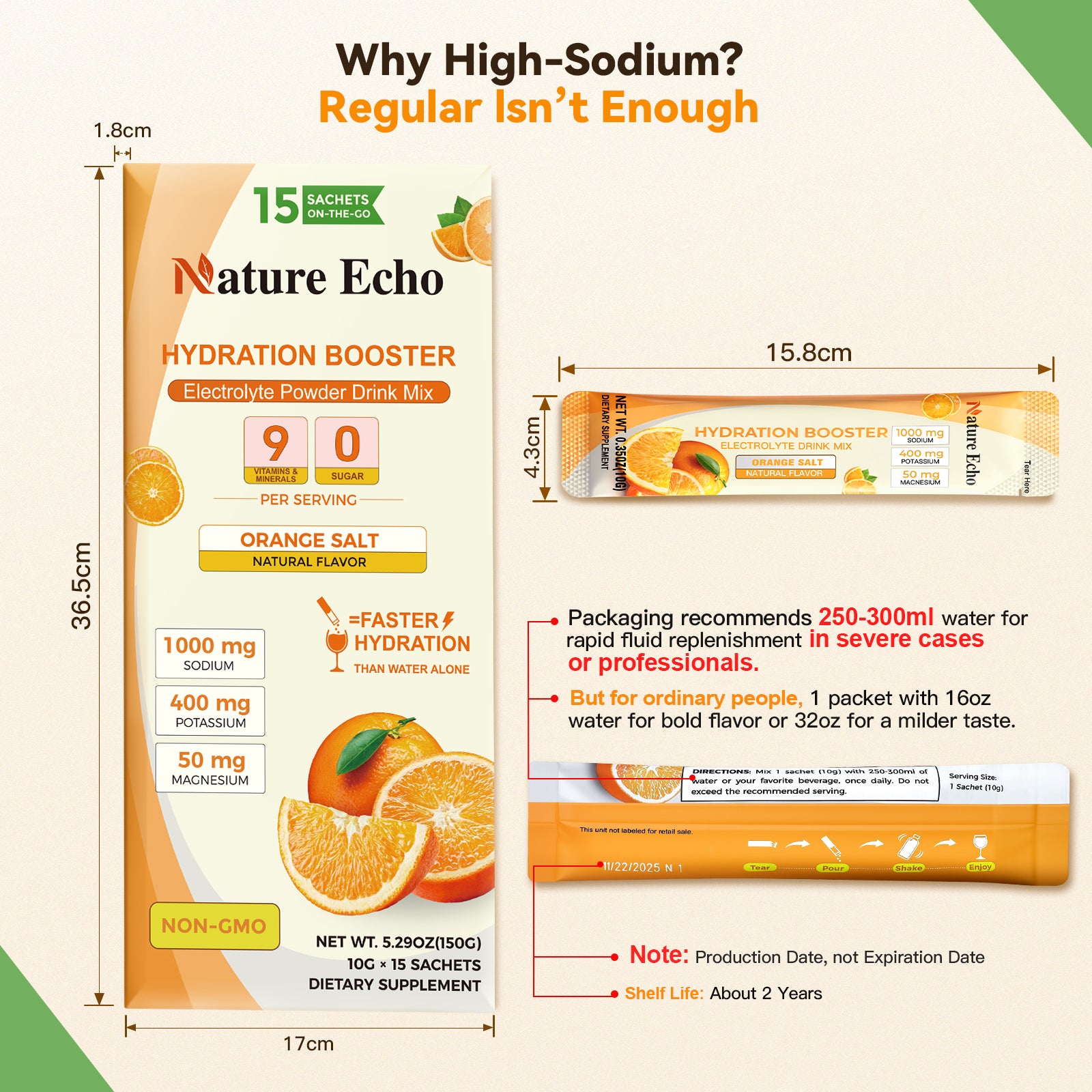 Electrolyte Orange Salt Powder Packets