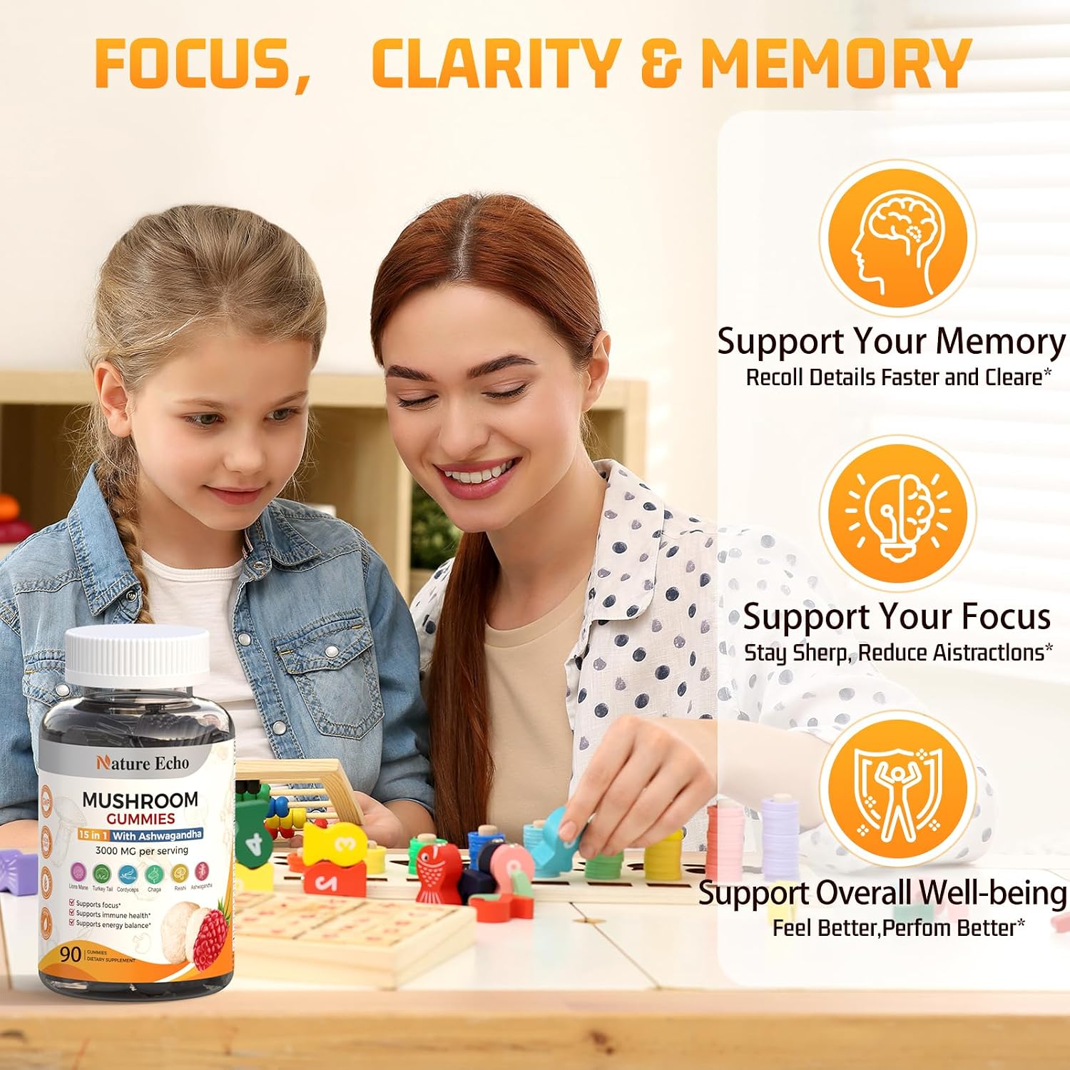 Mushroom Gummies — 15-in-1 with Ashwagandha