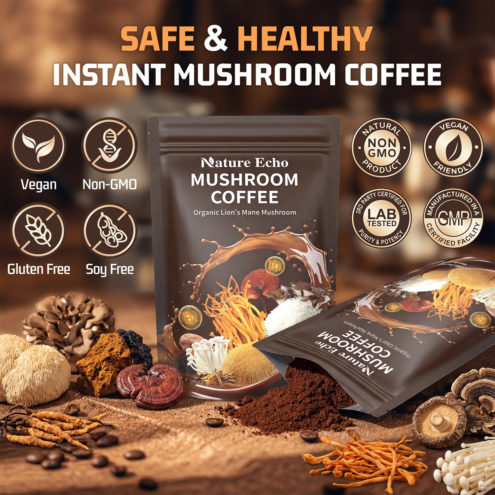 Mushroom Coffee 15 in 1 Mushrooms with Ashwagandha