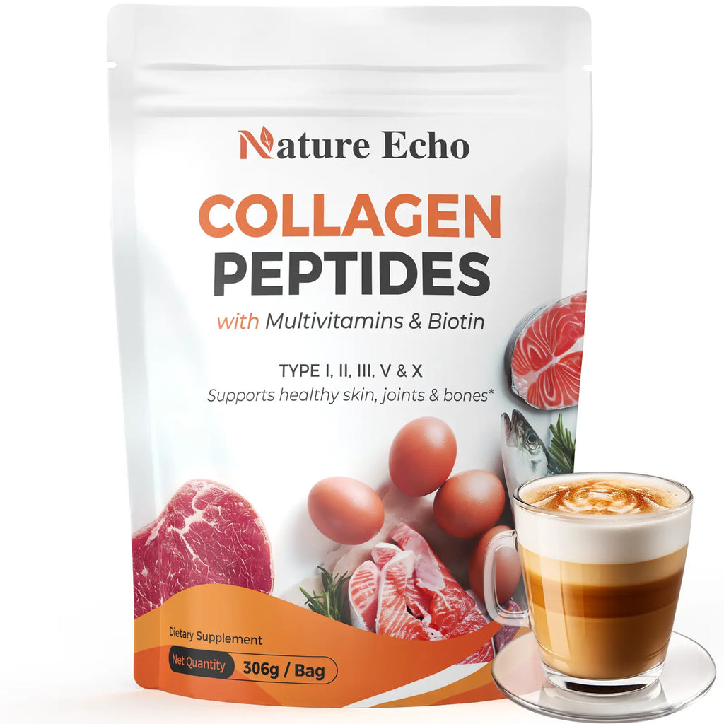Collagen & Multivitamins Powder — Types I–V with Hyaluronic Acid & Biotin