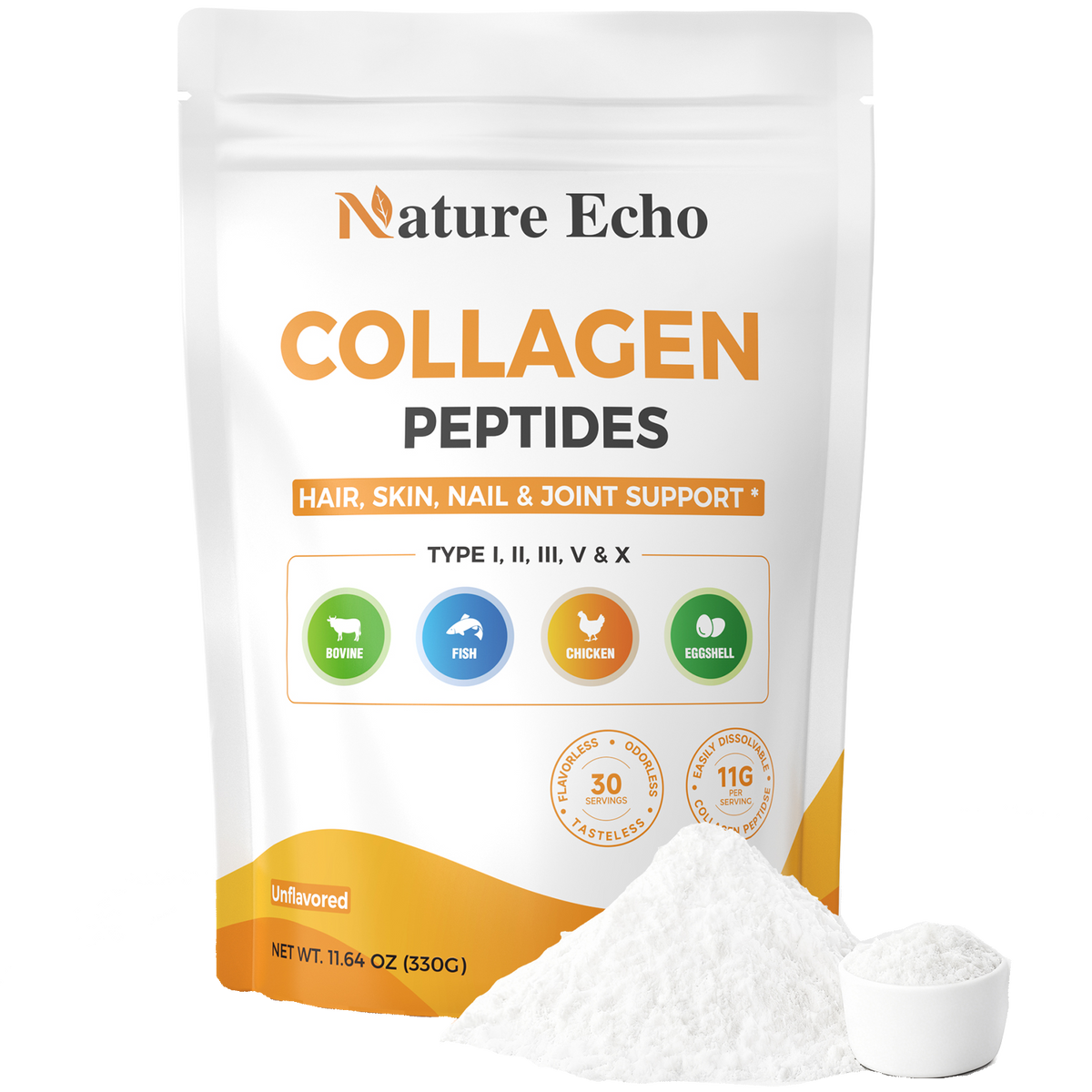 Multi-Collagen Peptide Complex Unflavored Powder
