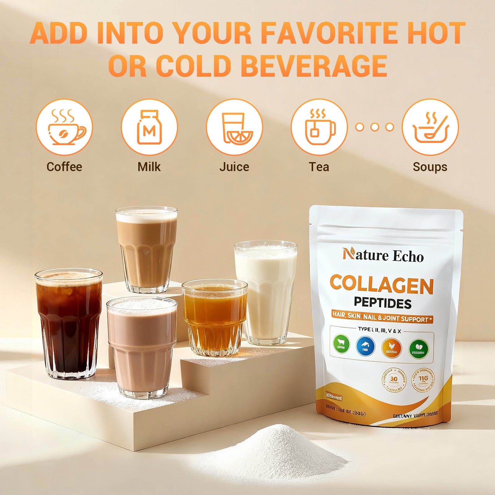 Nature Echo Collagen Peptide Powder - 30 Servings - Image 5