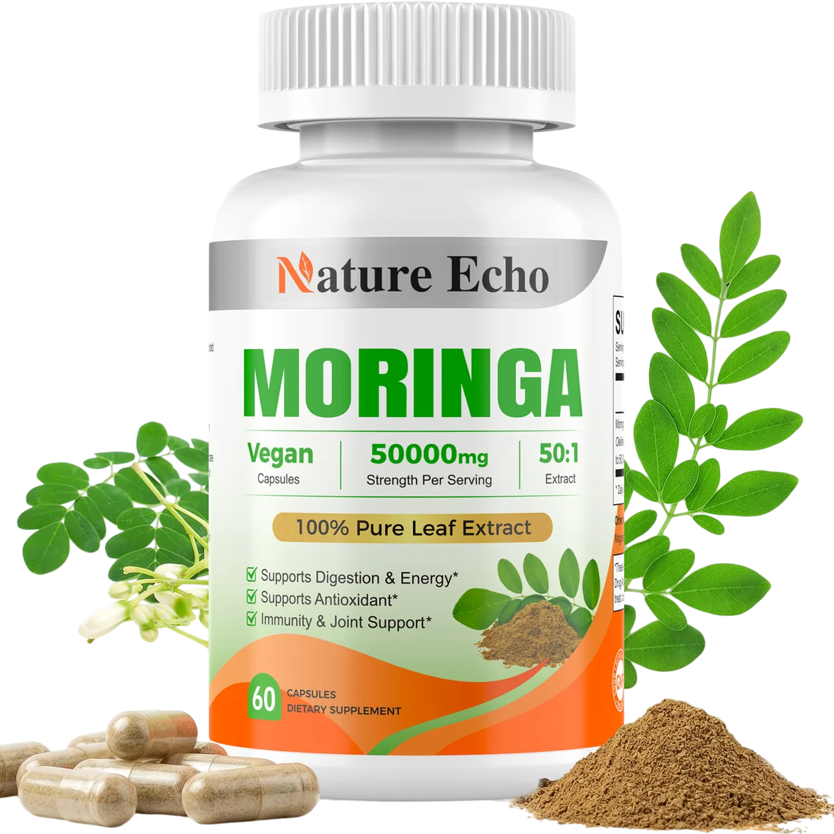 Moringa Extract Capsules — 1,000mg Per Serving