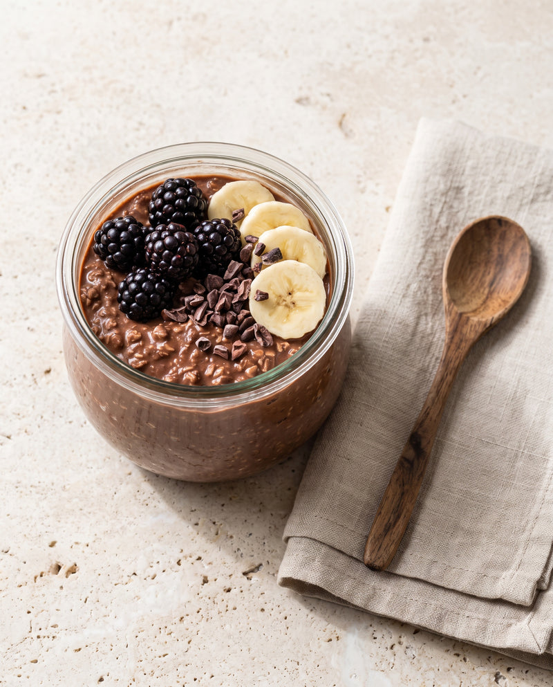 Chocolate Berry Collagen Overnight Oats