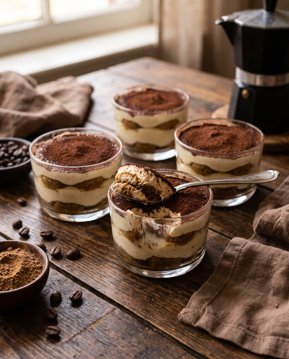 No-Bake Mushroom Coffee Tiramisu Cups