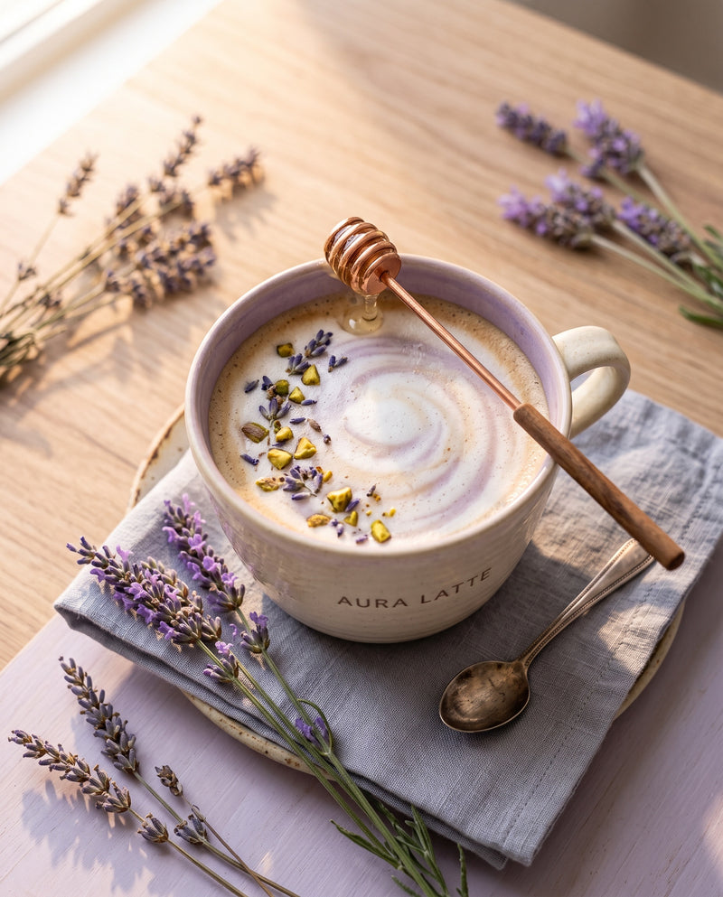 Honey Lavender Mushroom Coffee Latte