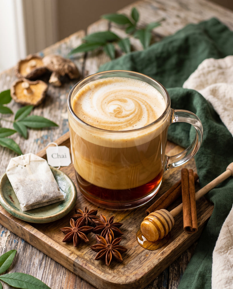 Dirty Chai Mushroom Coffee Latte