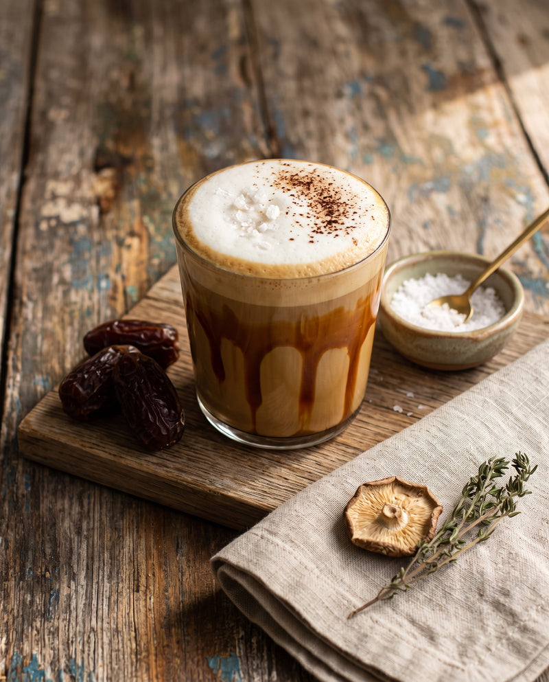 Salted Caramel Mushroom Coffee Latte