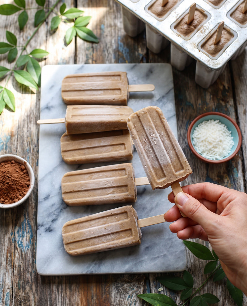 Fudgy Mushroom Coffee Popsicles