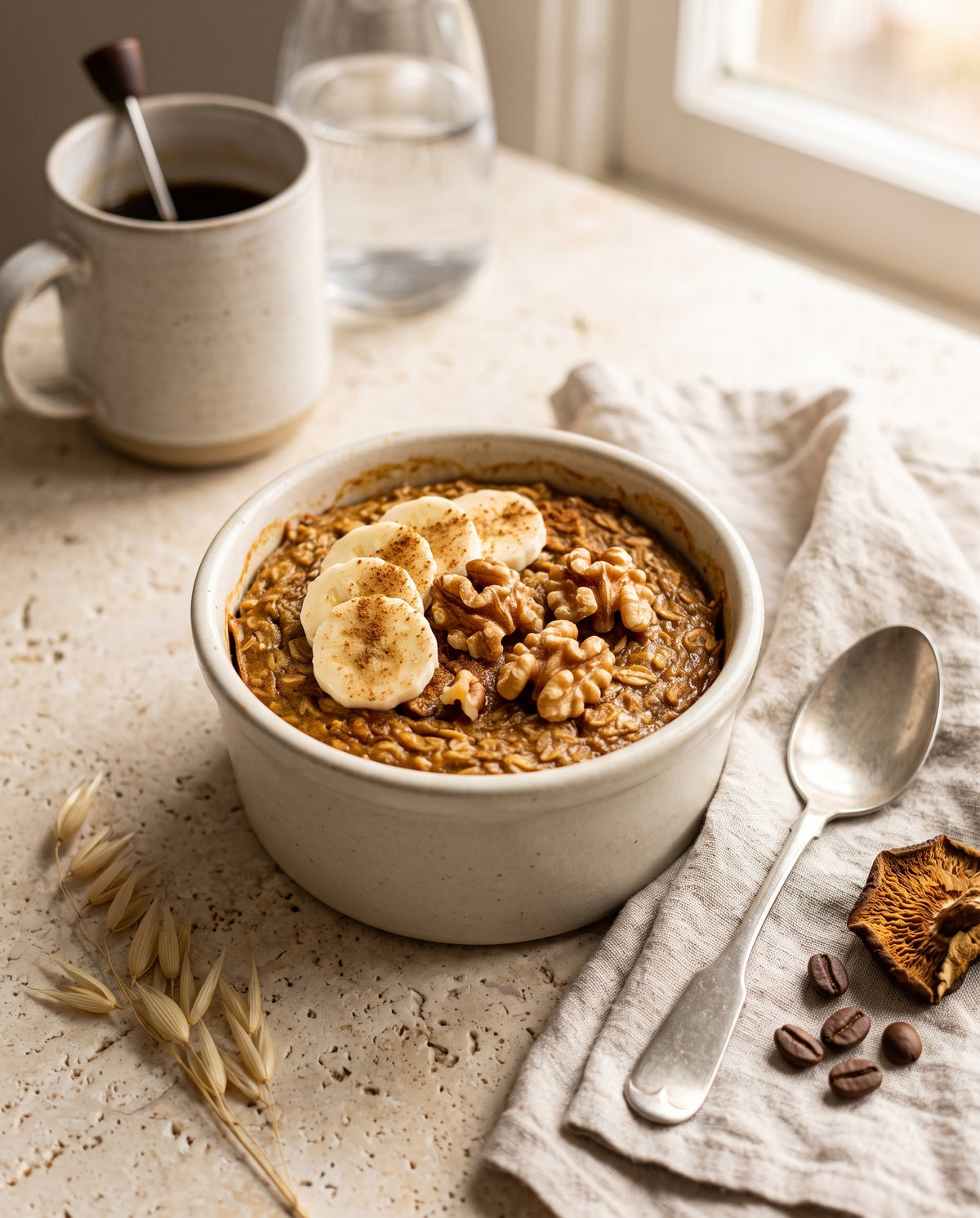 Mushroom Coffee Baked Oats