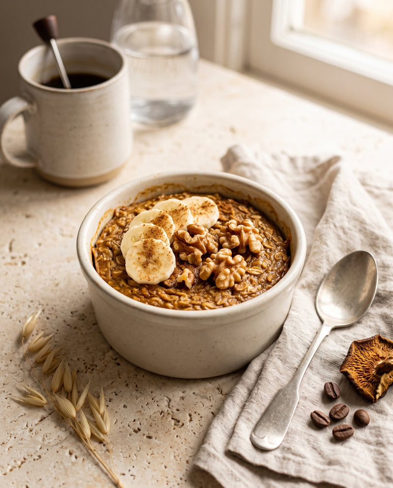 Mushroom Coffee Baked Oats