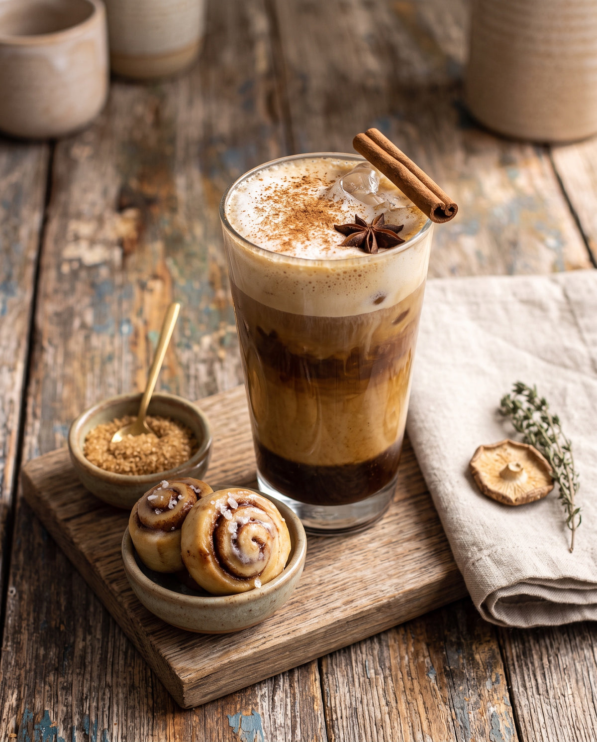 Cinnamon Dolce Iced Mushroom Coffee Latte 